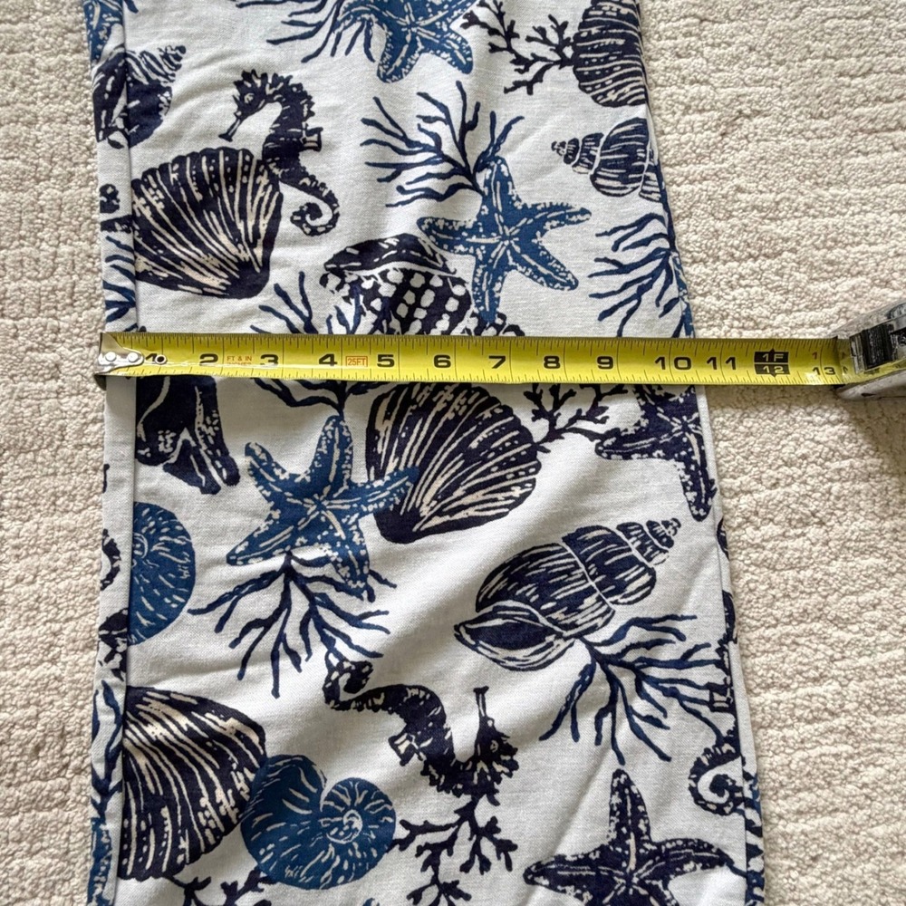 Belle Beach Kim Gravel Nautical Shell Starfish Print Wide Leg Tassel Pants Med - Picture 10 of 11
